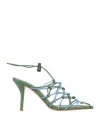 Gia Borghini Giaborghini Woven Sandal Shoes In Sage Green