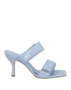 Gia Borghini Woman Sandals Sky Blue Size 7.5 Soft Leather