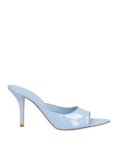 GIA BORGHINI GIA BORGHINI WOMAN SANDALS SKY BLUE SIZE 8 LEATHER