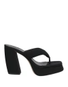 Gia Borghini Woman Thong Sandal Black Size 10 Textile Fibers In Black
