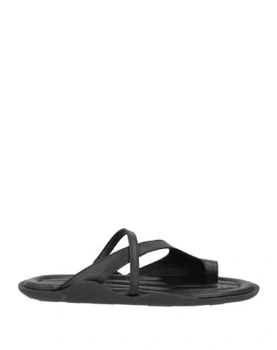 Gia Borghini Woman Thong Sandal Black Size 7 Leather