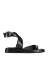 Gia Borghini Woman Thong Sandal Black Size 8 Synthetisches Material In Black