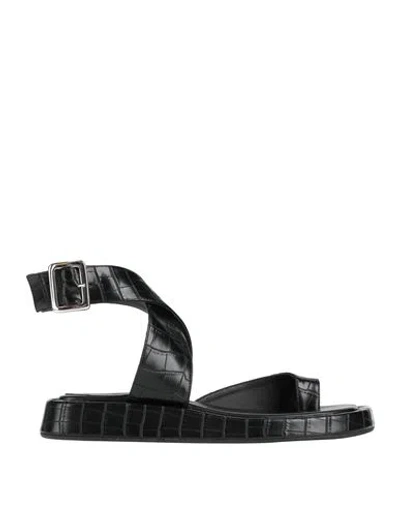 Gia Borghini Woman Thong Sandal Black Size 8 Synthetisches Material