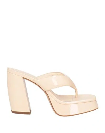 GIA BORGHINI GIA BORGHINI WOMAN THONG SANDAL IVORY SIZE 7.5 LEATHER
