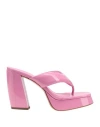 Gia Borghini Woman Thong Sandal Pink Size 8 Leather In Pink