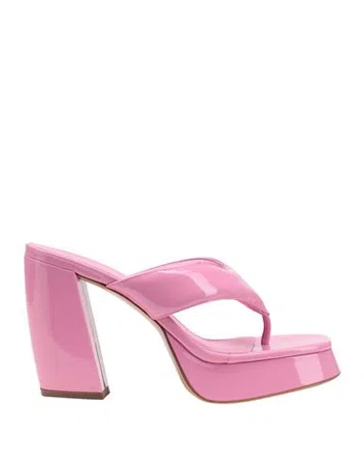 GIA BORGHINI GIA BORGHINI WOMAN THONG SANDAL PINK SIZE 8 LEATHER
