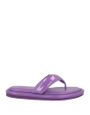 Gia Borghini Woman Thong Sandal Purple Size 8 Soft Leather