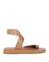 Gia Borghini Woman Thong Sandal Sand Size 6.5 Leather In Nude