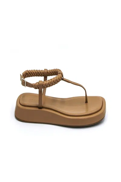 Gia Borghini Women's Braided Strap Sandals In Hazelnut Brown