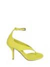 Gia Borghini Green Solid Alice Sandals In Multi