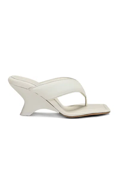 Gia Borghini Women Leather Thong Sandal In Ivory In White