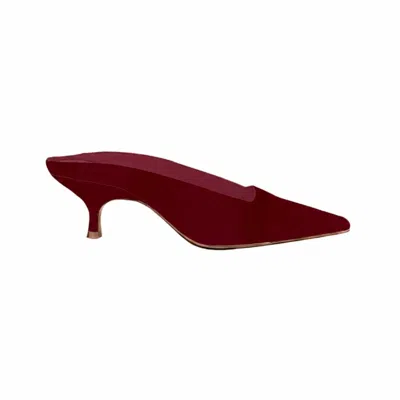Gia Borghini Women's Sabrina Pointed Toe Heel In Cherry Suede In Red