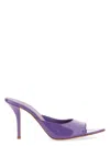 Gia Borghini Glossy Pointed Toe Sandals With 10cm Stiletto Heel In Purple