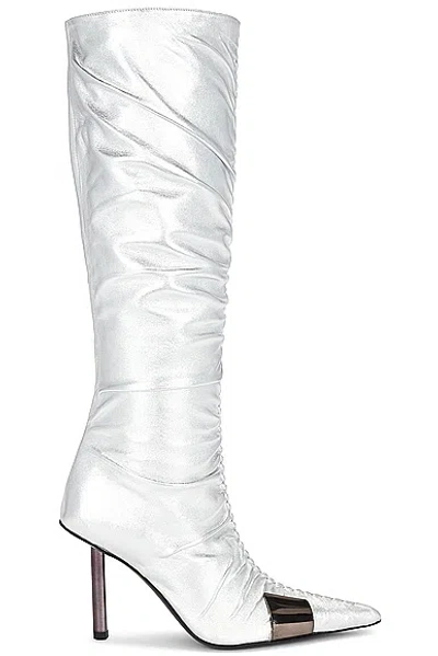Gia Borghini X Fai Khadra Parisi Knee High Boot In Silver