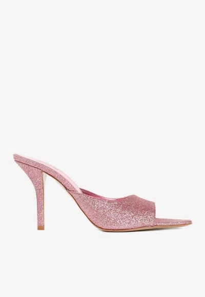 Gia Borghini X Pernille 90 Glitter Mules In Pink