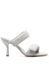Gia Borghini X Pernille Perni 90mm Leather Mules In Grau