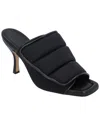 Gia Borghini Womans Scuba And Black Leather Puffy Mules With Velcro Closure In Black