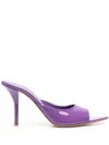 Gia Borghini Glossy Pointed Toe Sandals With 10cm Stiletto Heel In Purple