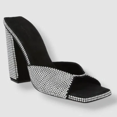 Pre-owned Gia Borghini X Rhw $790  Women's Black Rosie Crystal Slide Sandal Shoes Size 40