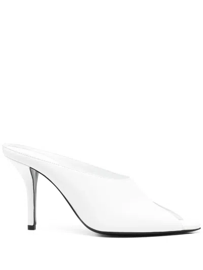 Gia Borghini X The Garment 85mm Ella Mules In White