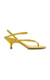 Gia Borghini X The Grandquist Leather Thong Sandals In Yellow