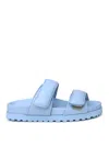 Gia Borghini Pins 11 Slipper In Light Blue Leather In Light Blue