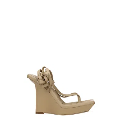 Gia Borghini Zeppe Rosie Woman Leather Beige/mole In Neutral