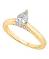 Gia Certified Diamonds Diamond Pear Engagement Ring (1 Ct. T.w.) In 14k Yellow Gold In Gold