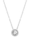 Gia Certified Diamonds Gia Certified Diamond 18" Halo Pendant Necklace (5/8 Ct. T.w.) In 14k White Gold In White Gold