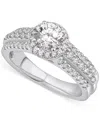 Gia Certified Diamonds Gia Certified Diamond Halo Engagement Ring (1-1/3 Ct. T.w.) In 14k White Gold In White Gold