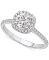 Gia Certified Diamonds Gia Certified Diamond Halo Engagement Ring (1 Ct. T.w.) In 14k White Gold In White Gold