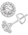 Gia Certified Diamonds Gia Certified Diamond Halo Stud Earrings (1-1/4 Ct. T.w.) In 14k White Gold In White Gold