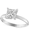 Gia Certified Diamonds Gia Certified Diamond Princess Solitaire Engagement Ring (1 Ct. T.w.) In 14k White Gold In White Gold