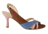 GIA COUTURE GIA COUTURE CHIC MULTICOLOR SUEDE SLINGBACK HEEL WOMEN'S SANDALS