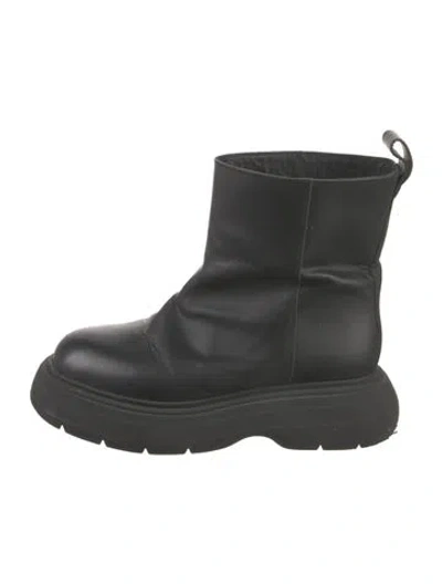 Pre-owned Gia Couture Leather Combat Boots In Black