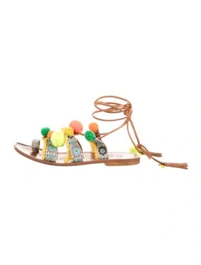 Pre-owned Gia Couture Leather Patterned Sandals In Neutrals