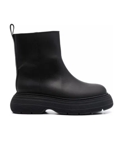 Gia Couture Logo Boots In Black