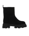 Gia Couture Round-headed Ankle Boots In Black