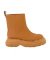 Gia Couture Round-headed Boots In Brown
