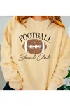 Gia Gifts Boutique Sparkly Football Social Club Sweater In Pale Yellow