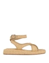 Gia Rhw Gia / Rhw Woman Espadrilles Beige Size 8 Natural Raffia, Textile Fibers In Beige