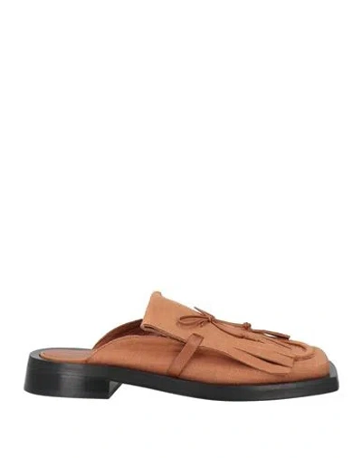 Gia Rhw Gia / Rhw Woman Mules & Clogs Camel Size 10 Textile Fibers In Sand