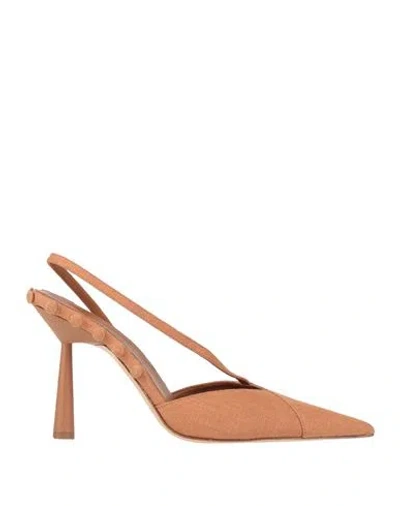 Gia Rhw Gia / Rhw Woman Pumps Camel Size 11 Textile Fibers In Beige