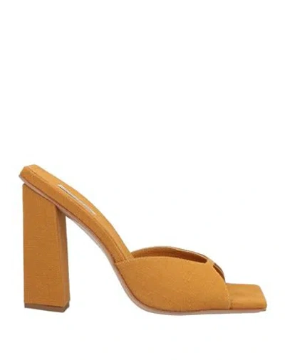 Gia Rhw Gia / Rhw Woman Sandals Marigold Size 8 Textile Fibers In Yellow