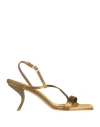 Gia Rhw Gia / Rhw Woman Sandals Military Green Size 5.5 Textile Fibers In Green