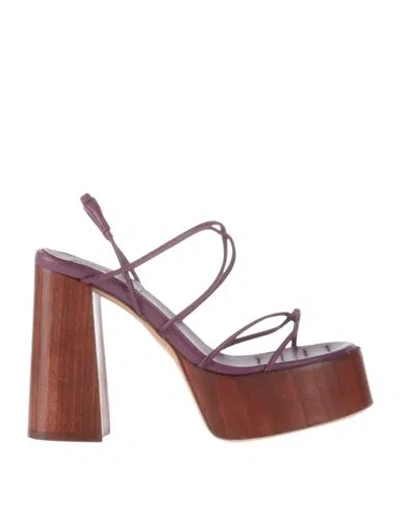 Gia Rhw Gia / Rhw Woman Sandals Plum Size 10 Soft Leather In Purple