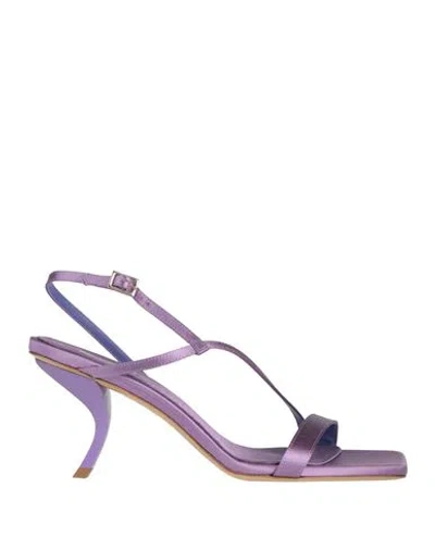 Gia Rhw Gia / Rhw Woman Sandals Purple Size 10 Textile Fibers