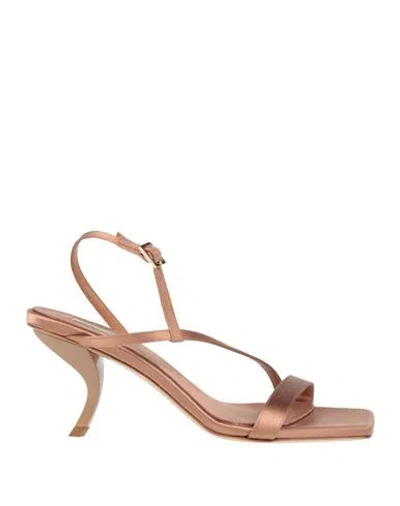 Gia Rhw Gia / Rhw Woman Sandals Tan Size 8 Textile Fibers In Brown