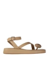 Gia Rhw Gia / Rhw Woman Thong Sandal Beige Size 5 Leather