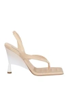 Gia Rhw Gia / Rhw Woman Thong Sandal Beige Size 7.5 Textile Fibers In Beige